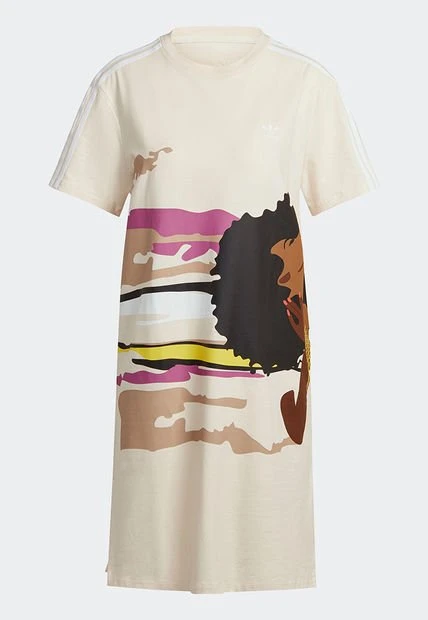Vestido Beige-Multicolor Adidas Originals Thebe Magugu Tee Dress 6 Vestido Beige-Multicolor Adidas Originals Thebe Magugu Tee Dress - Imagen 4