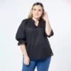 BLUSA ADRISSA TALLAS GRANDES NEGRA MANGA 3/4