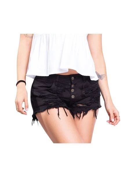 Short Juvenil Femenino Negro Atypical 3 Short Juvenil Femenino Negro Atypical