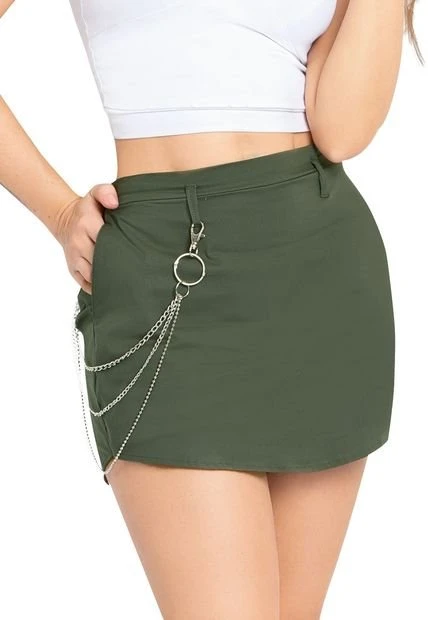Falda Short Para Mujer Verde Militar Atypical 3 Falda Short Para Mujer Verde Militar Atypical