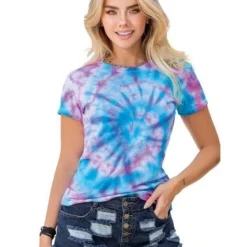 Combo Camiseta Tie D Mujer Fucsia-Turquesa Atypical 76011