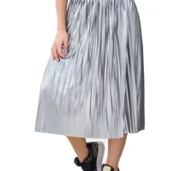 Falda Larga Juvenil Femenino Plateado Atypical
