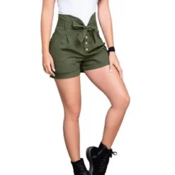 Short Juvenil Femenino Verde Militar Atypical
