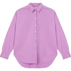 Calvin Klein Camisa Manga Larga Con Logo Mujer Violeta Mujer Morado