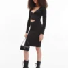 Vestido Corto De Jersey Con Recortes Negro Calvin Klein -Feminora Moda Tienda De Ventas calvin klein 8128 8682622 1 product