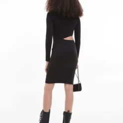 Vestido Corto De Jersey Con Recortes Negro Calvin Klein -Feminora Moda Tienda De Ventas calvin klein 8133 8682622 2 product