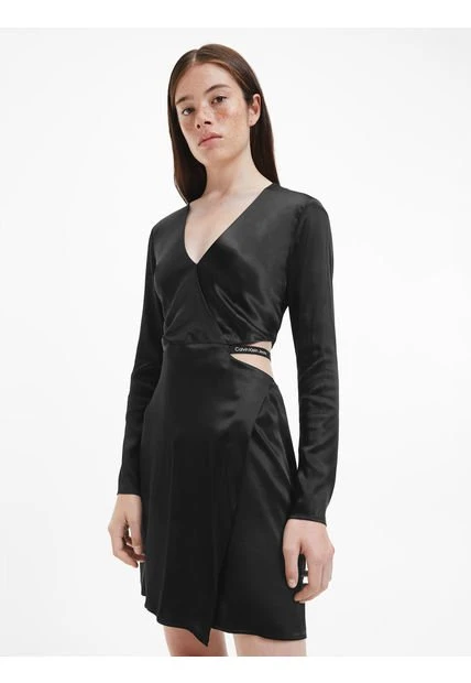 Vestido Con Logo Negro Calvin Klein 3 Vestido Con Logo Negro Calvin Klein