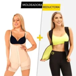 Faja Moldeadora Levanta Cola + Chaleco Adelgazante Triple Ajuste Mujer