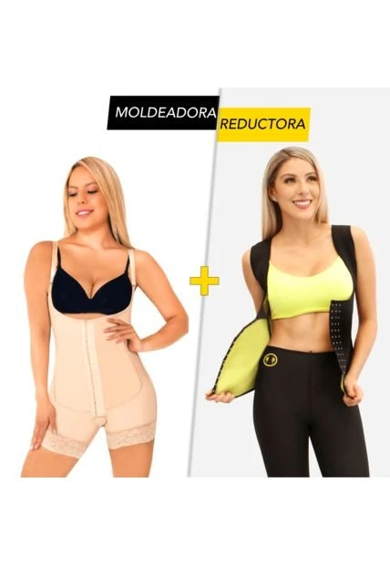 Faja Moldeadora Levanta Cola + Chaleco Adelgazante Triple Ajuste Mujer 3 Faja Moldeadora Levanta Cola + Chaleco Adelgazante Triple Ajuste Mujer