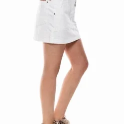 Falda Corta High Waist Con Bolsillos Delanteros Color Blue -Feminora Moda Tienda De Ventas color blue 0403 2472822 6 product