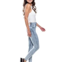 High Waist Skinny Fit Jeans Tono Claro Color Blue -Feminora Moda Tienda De Ventas color blue 0587 7843822 3 product