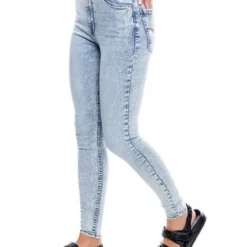 High Waist Skinny Fit Jeans Tono Claro Color Blue -Feminora Moda Tienda De Ventas color blue 0588 7843822 6 product