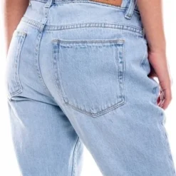 Straigth Fit Jeans Tono Claro Con Botonadura Interna Color Blue -Feminora Moda Tienda De Ventas color blue 0879 9363822 5 product