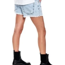 Slouchy Denim Shorts Tono Claro Con Ruedo Desflecado Color Blue 15 Slouchy Denim Shorts Tono Claro Con Ruedo Desflecado Color Blue -Feminora Moda Tienda De Ventas color blue 0900 4243822 7 product