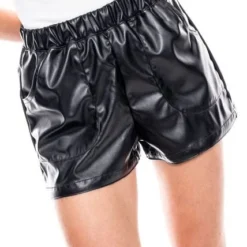 Short Con Elástico En Cintura Efecto Cuero Color Blue -Feminora Moda Tienda De Ventas color blue 1059 0344822 4 product