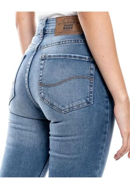 High Waist Skinny Fit Jeans Tono Medio Color Blue 7 High Waist Skinny Fit Jeans Tono Medio Color Blue - Imagen 5