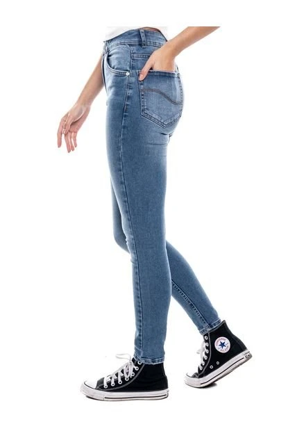 High Waist Skinny Fit Jeans Tono Medio Color Blue 8 High Waist Skinny Fit Jeans Tono Medio Color Blue - Imagen 6