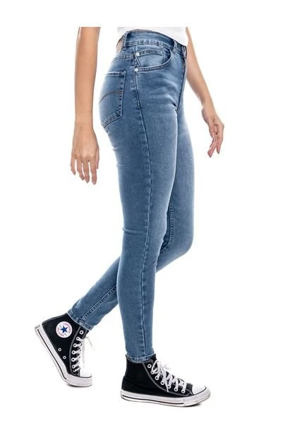High Waist Skinny Fit Jeans Tono Medio Color Blue 9 High Waist Skinny Fit Jeans Tono Medio Color Blue - Imagen 7