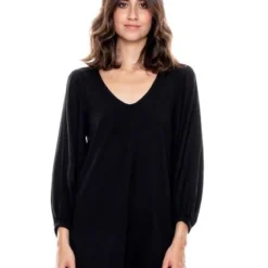 Vestido Corto Manga Larga Con Guipure En Ruedo Color Blue -Feminora Moda Tienda De Ventas color blue 1155 1334822 3 product