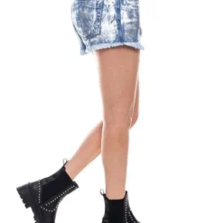 Slouchy Denim Shorts Tono Medio Con Brillo Color Blue 13 Slouchy Denim Shorts Tono Medio Con Brillo Color Blue -Feminora Moda Tienda De Ventas color blue 1229 3516822 6 product