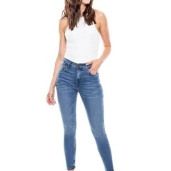 Medium Waist Skinny Fit Jeans Tono Medio Color Blue -Feminora Moda Tienda De Ventas color blue 1246 0294822 3 product