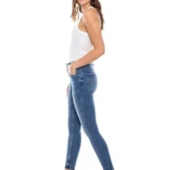 Medium Waist Skinny Fit Jeans Tono Medio Color Blue -Feminora Moda Tienda De Ventas color blue 1246 0294822 6 product