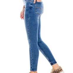 Medium Waist Skinny Fit Jeans Tono Medio Color Blue -Feminora Moda Tienda De Ventas color blue 1246 0294822 7 product