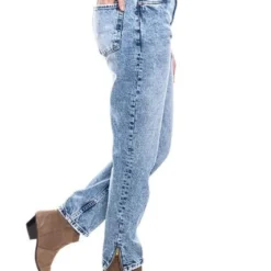 High Waist Straight Fit Jeans Tono Claro Color Blue -Feminora Moda Tienda De Ventas color blue 1668 4635822 7 product