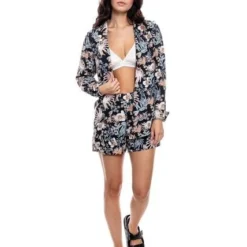 High Waist Short Con Elástico En Cintura Estampado Flores Color Blue 11 High Waist Short Con Elástico En Cintura Estampado Flores Color Blue -Feminora Moda Tienda De Ventas color blue 1830 6198822 3 product