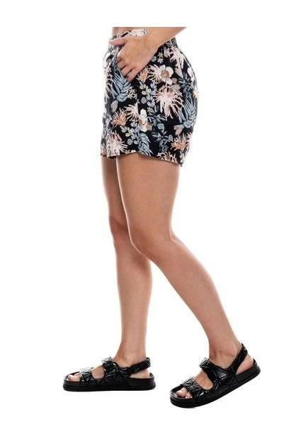 High Waist Short Con Elástico En Cintura Estampado Flores Color Blue 8 High Waist Short Con Elástico En Cintura Estampado Flores Color Blue - Imagen 6