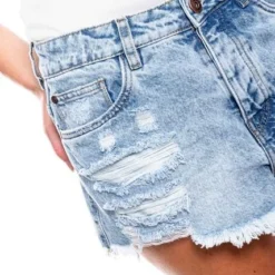 Slouchy Denim Shorts Tono Medio Con Botonadura Interna Y Rotos Color Blue 10 Slouchy Denim Shorts Tono Medio Con Botonadura Interna Y Rotos Color Blue -Feminora Moda Tienda De Ventas color blue 1968 0446822 3 product