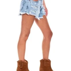 Slouchy Denim Shorts Tono Medio Con Botonadura Interna Y Rotos Color Blue 13 Slouchy Denim Shorts Tono Medio Con Botonadura Interna Y Rotos Color Blue -Feminora Moda Tienda De Ventas color blue 1968 0446822 6 product