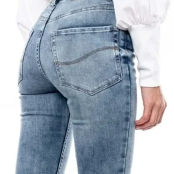 High Waist Skinny Jeans Tono Medio Con Botonadura Interna Color Blue -Feminora Moda Tienda De Ventas color blue 2233 1916822 5 product