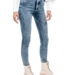 High Waist Skinny Jeans Tono Medio Con Botonadura Interna Color Blue -Feminora Moda Tienda De Ventas color blue 2234 1916822 6 product