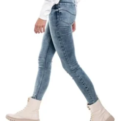 High Waist Skinny Jeans Tono Medio Con Botonadura Interna Color Blue -Feminora Moda Tienda De Ventas color blue 2234 1916822 7 product