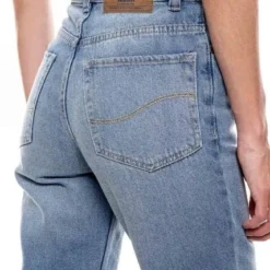 High Waist Straight Fit Jeans Tono Medio Con Botonadura Interna Color Blue -Feminora Moda Tienda De Ventas color blue 2239 6496822 4 product