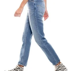 High Waist Straight Fit Jeans Tono Medio Con Botonadura Interna Color Blue -Feminora Moda Tienda De Ventas color blue 2239 6496822 6 product