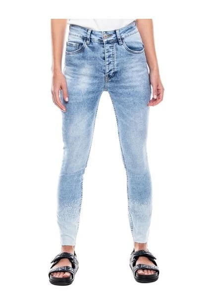 High Waist Skinny Fit Jeans Tono Claro Con Botonadura Interna Color Blue 3 High Waist Skinny Fit Jeans Tono Claro Con Botonadura Interna Color Blue