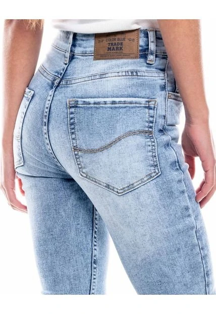 High Waist Skinny Fit Jeans Tono Claro Con Botonadura Interna Color Blue 7 High Waist Skinny Fit Jeans Tono Claro Con Botonadura Interna Color Blue - Imagen 5