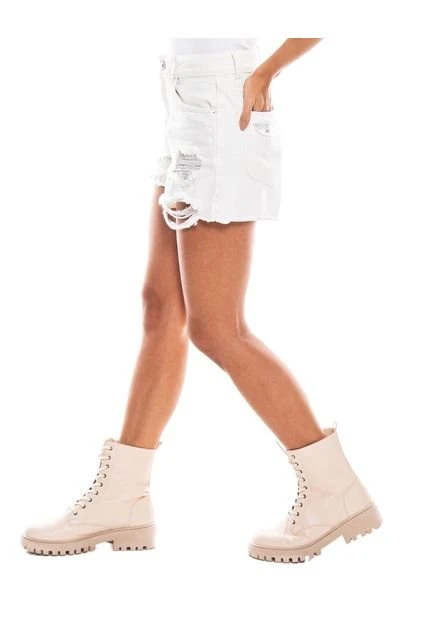 Shorts High Waist Con Rotos Y Ruedo Desflecado Color Blue 8 Shorts High Waist Con Rotos Y Ruedo Desflecado Color Blue - Imagen 6