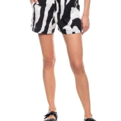 High Waist Shorts Con Elástico En Cintura Estampado Color Blue