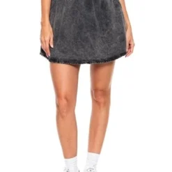 Falda Corta En Chambray Eco Recycle Color Blue