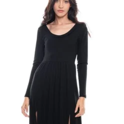 Vestido Manga Larga Con Abertura En Frente Y Tira Para Anudar En Espalda Color Blue 11 Vestido Manga Larga Con Abertura En Frente Y Tira Para Anudar En Espalda Color Blue -Feminora Moda Tienda De Ventas color blue 2948 0387822 3 product