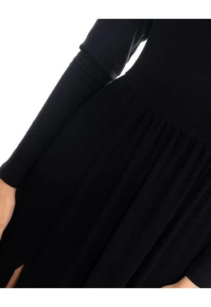 Vestido Manga Larga Con Abertura En Frente Y Tira Para Anudar En Espalda Color Blue 7 Vestido Manga Larga Con Abertura En Frente Y Tira Para Anudar En Espalda Color Blue - Imagen 5