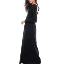 Vestido Manga Larga Con Abertura En Frente Y Tira Para Anudar En Espalda Color Blue 14 Vestido Manga Larga Con Abertura En Frente Y Tira Para Anudar En Espalda Color Blue -Feminora Moda Tienda De Ventas color blue 2956 0387822 6 product