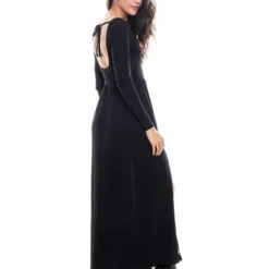 Vestido Manga Larga Con Abertura En Frente Y Tira Para Anudar En Espalda Color Blue 15 Vestido Manga Larga Con Abertura En Frente Y Tira Para Anudar En Espalda Color Blue -Feminora Moda Tienda De Ventas color blue 2958 0387822 7 product