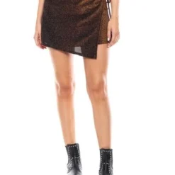 Falda Tipo Pareo Con Brillo Color Blue