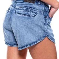Slouchy Denim Shorts Tono Medio Con Botonadura Interna Color Blue 13 Slouchy Denim Shorts Tono Medio Con Botonadura Interna Color Blue -Feminora Moda Tienda De Ventas color blue 3471 9358822 5 product