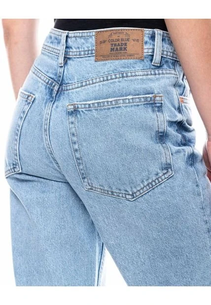 High Waist Flare Jeans Tono Claro Con Cortes Delanteros Color Blue 7 High Waist Flare Jeans Tono Claro Con Cortes Delanteros Color Blue - Imagen 5