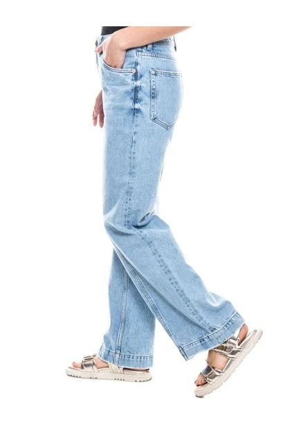 High Waist Flare Jeans Tono Claro Con Cortes Delanteros Color Blue 8 High Waist Flare Jeans Tono Claro Con Cortes Delanteros Color Blue - Imagen 6